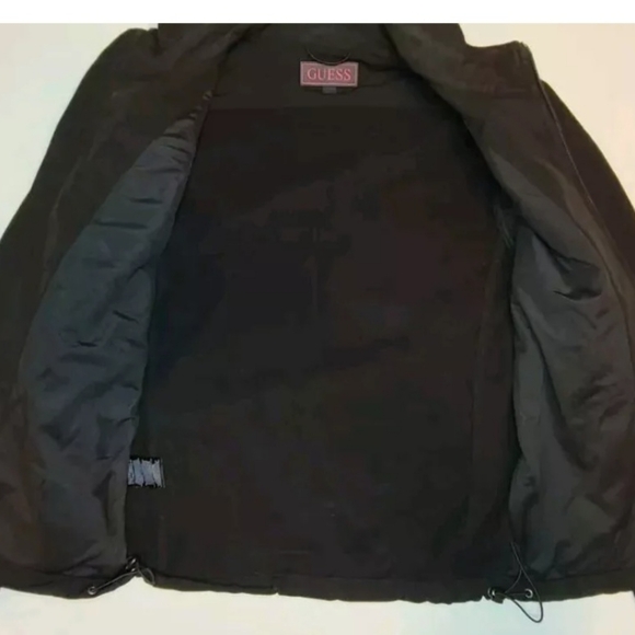 Guess Soft Shell Nylon Jacket Women's Size Small Black Windbreaker Full Zip Mock - Picture 5 of 13